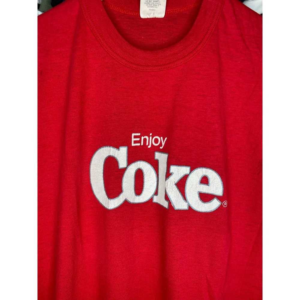 Vintage 80s Enjoy Coke Coca Cola Red Men’s XL Gra… - image 2