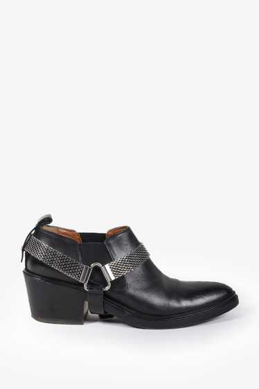 Sartore Sartore Black Leather Western Ankle Boots