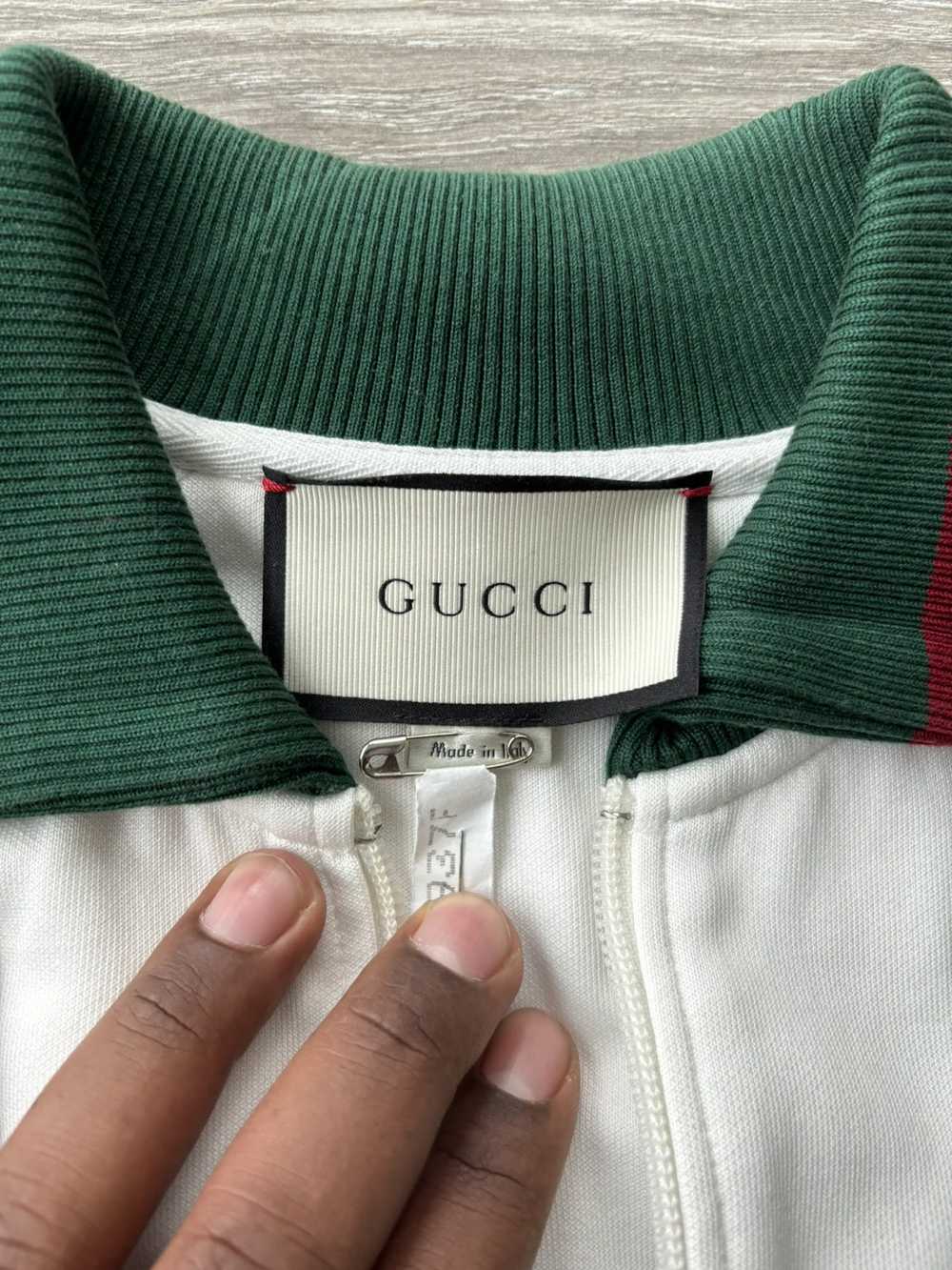 Gucci Gucci White Cotton Stretch Striped Track Ja… - image 2