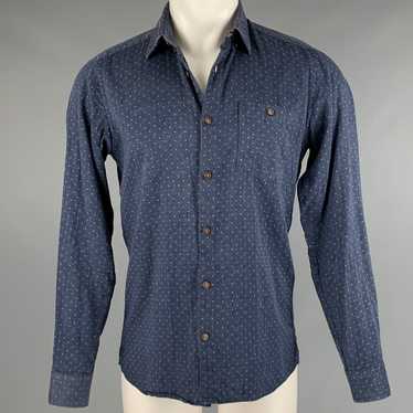Ted Baker Navy White Dots Cotton Long Sleeve Shirt - image 1