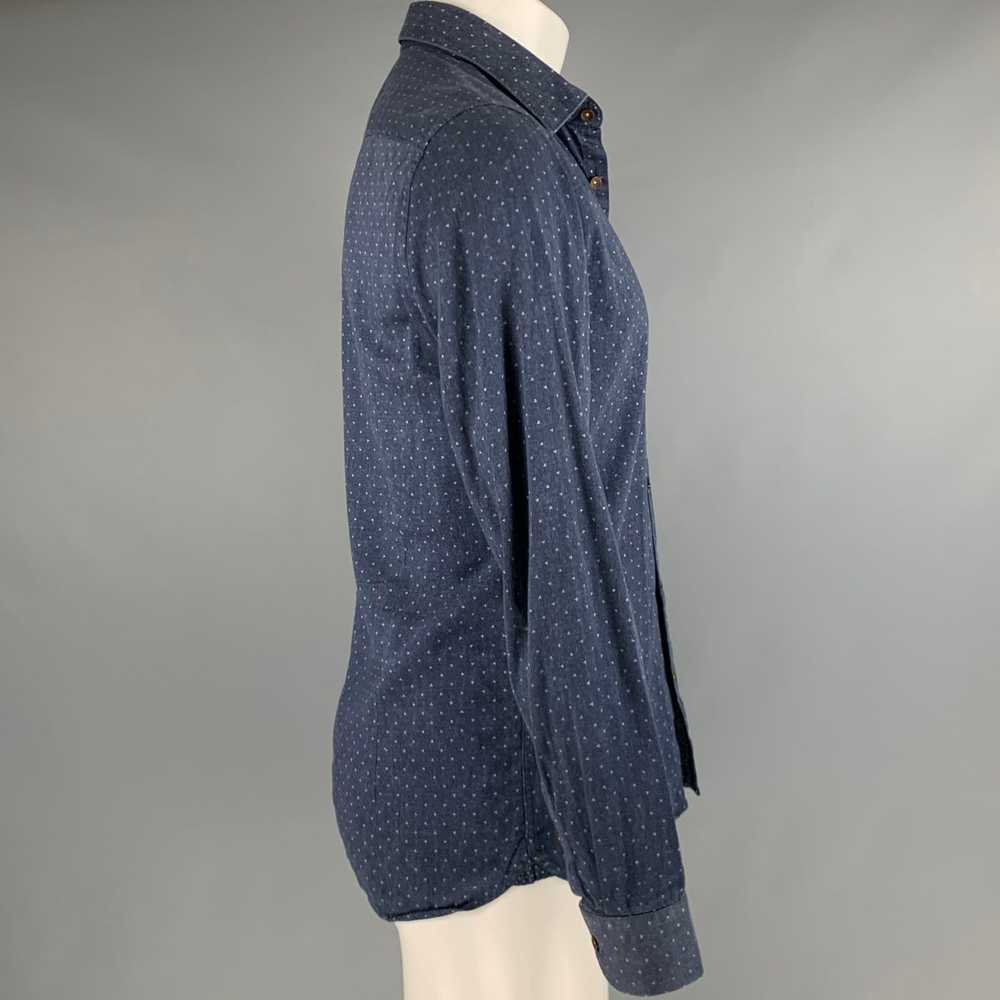Ted Baker Navy White Dots Cotton Long Sleeve Shirt - image 3