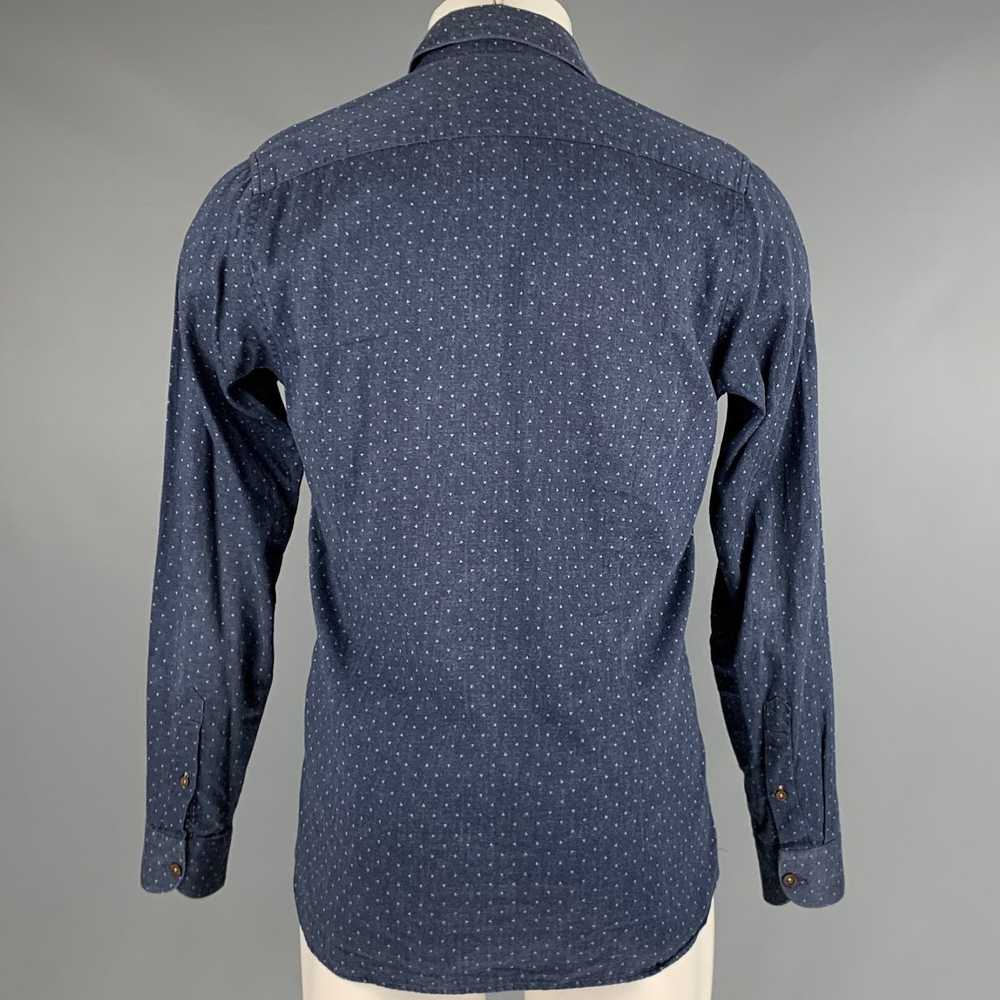Ted Baker Navy White Dots Cotton Long Sleeve Shirt - image 4