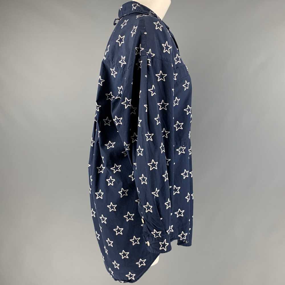 Perry Ellis Navy White Cotton Stars Patch Pockets… - image 2