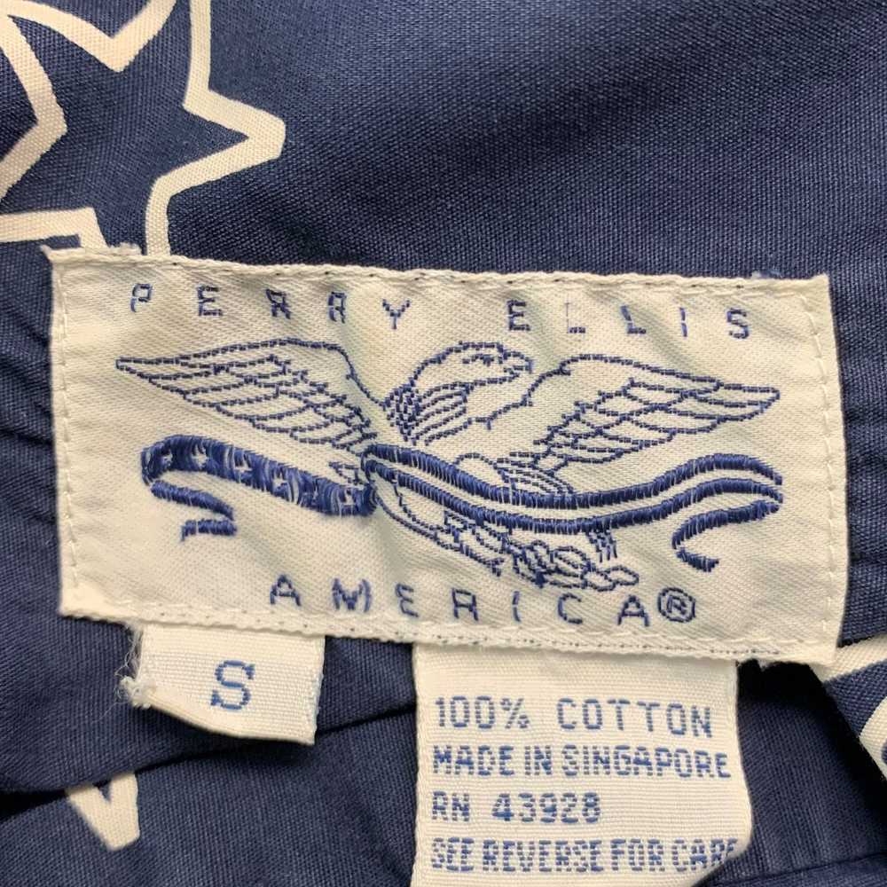 Perry Ellis Navy White Cotton Stars Patch Pockets… - image 4