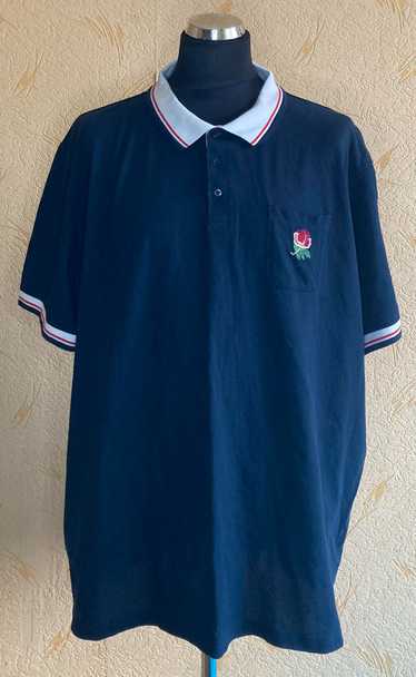 Cotton Traders Classic Rugby Thick Polo Long Sleeve Shirt Blue Men XL