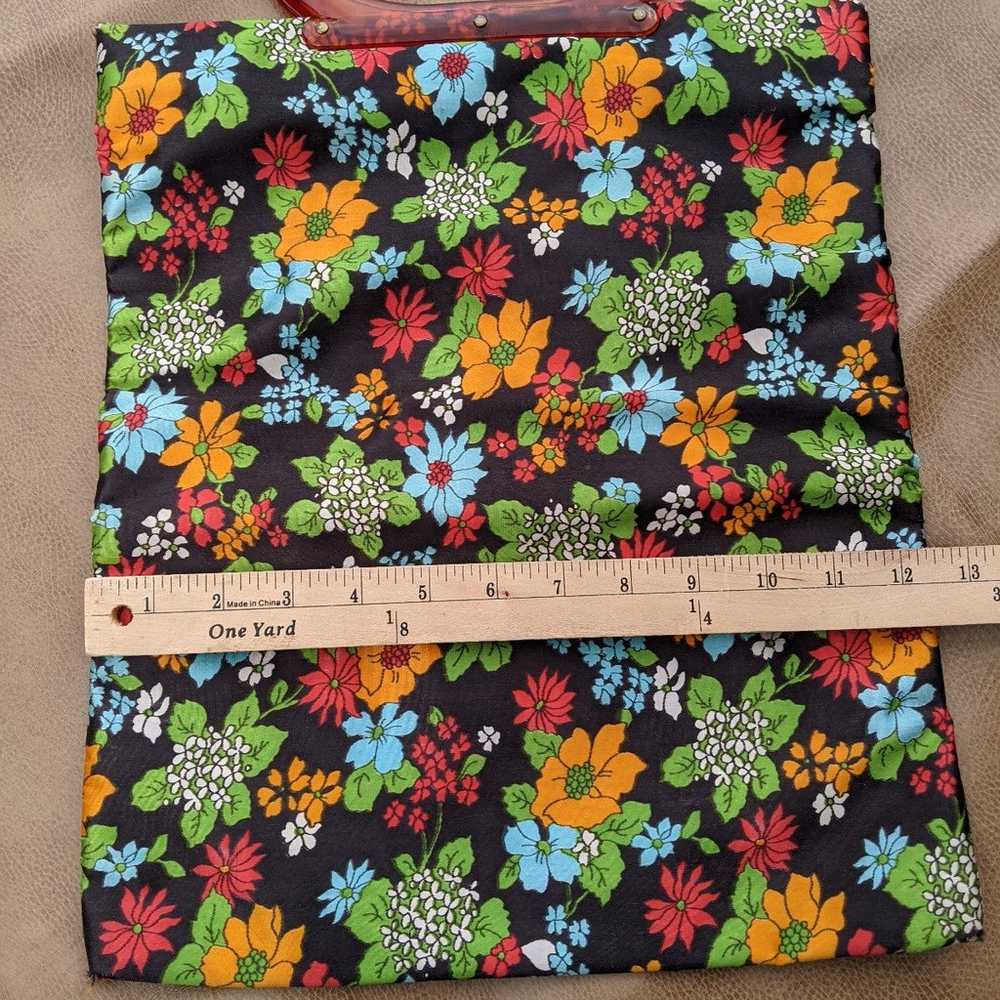 Vintage Flower Power Foldable Tote Purse with Luc… - image 6