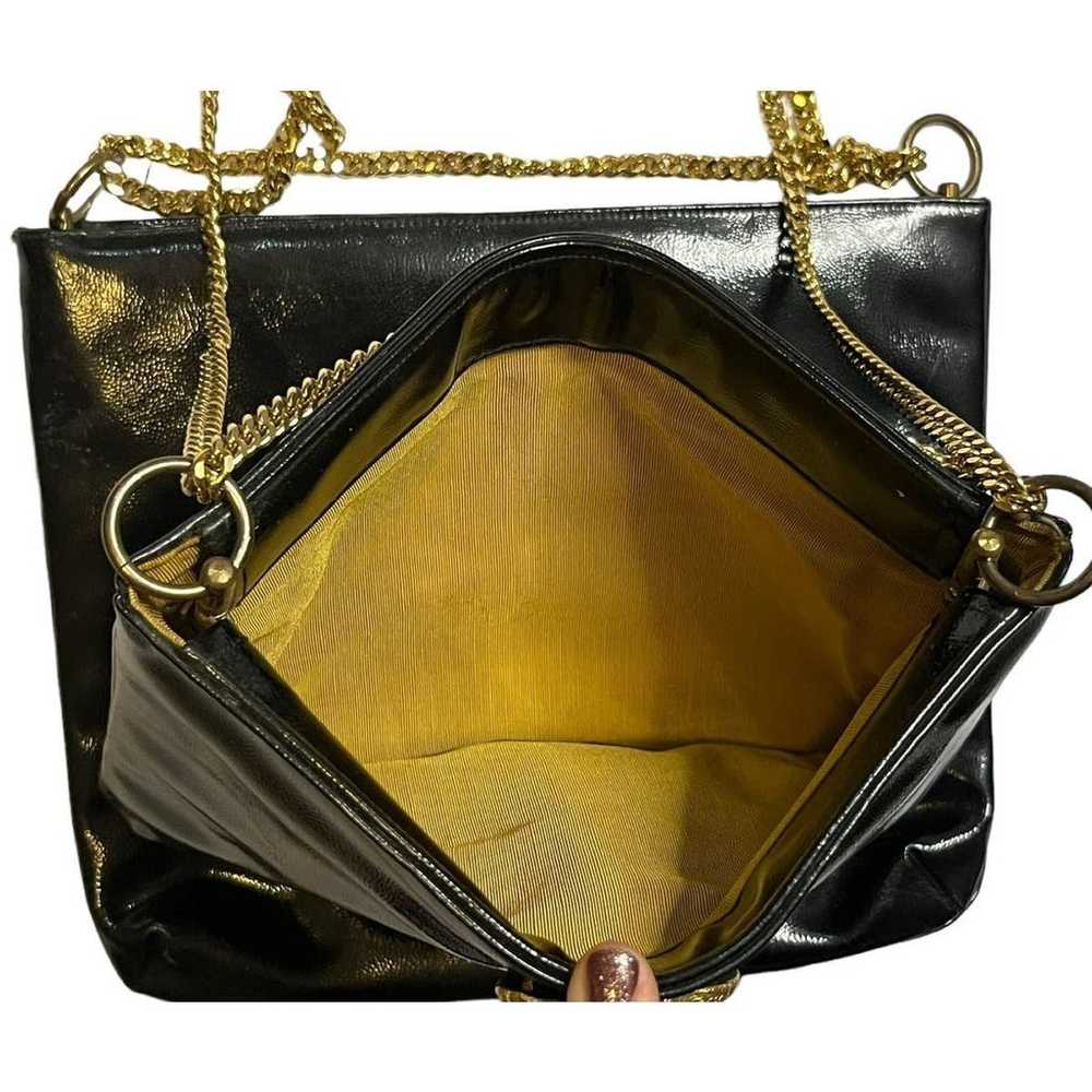 RARE Vintage Rosenfeld Black saddle bag with gold… - image 10