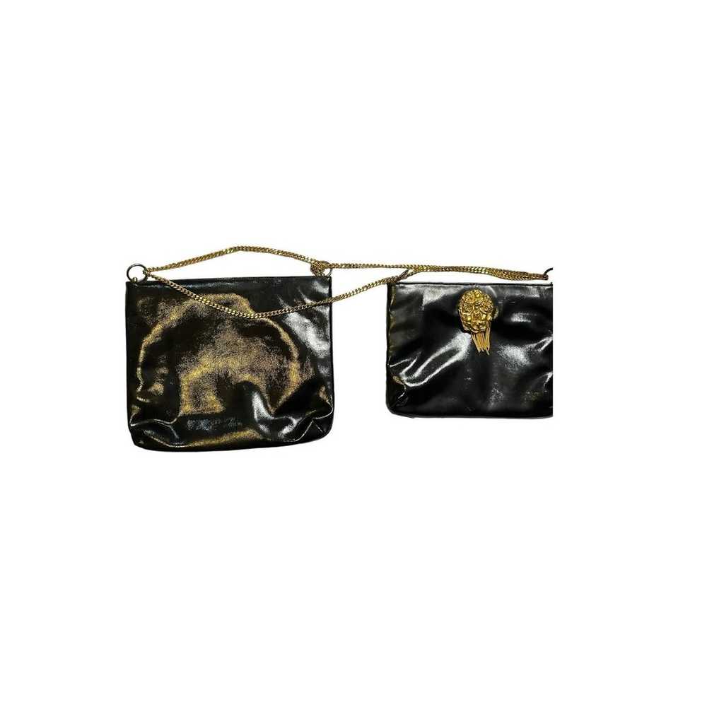 RARE Vintage Rosenfeld Black saddle bag with gold… - image 11