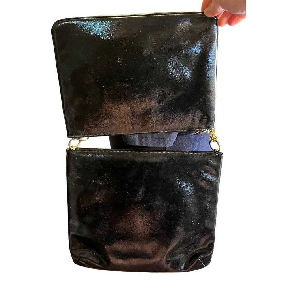 RARE Vintage Rosenfeld Black saddle bag with gold… - image 12