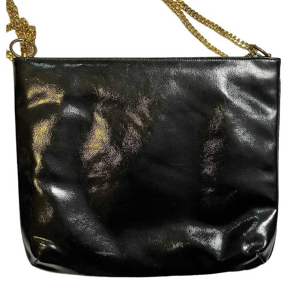 RARE Vintage Rosenfeld Black saddle bag with gold… - image 2