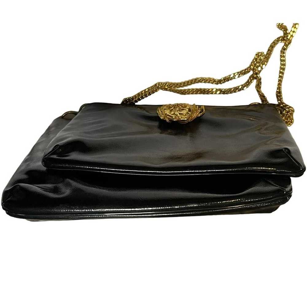 RARE Vintage Rosenfeld Black saddle bag with gold… - image 4