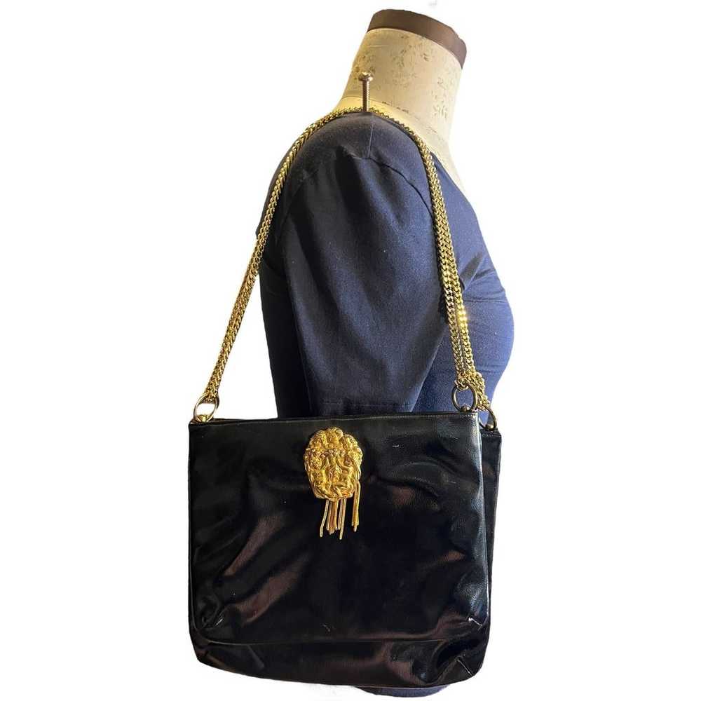 RARE Vintage Rosenfeld Black saddle bag with gold… - image 6