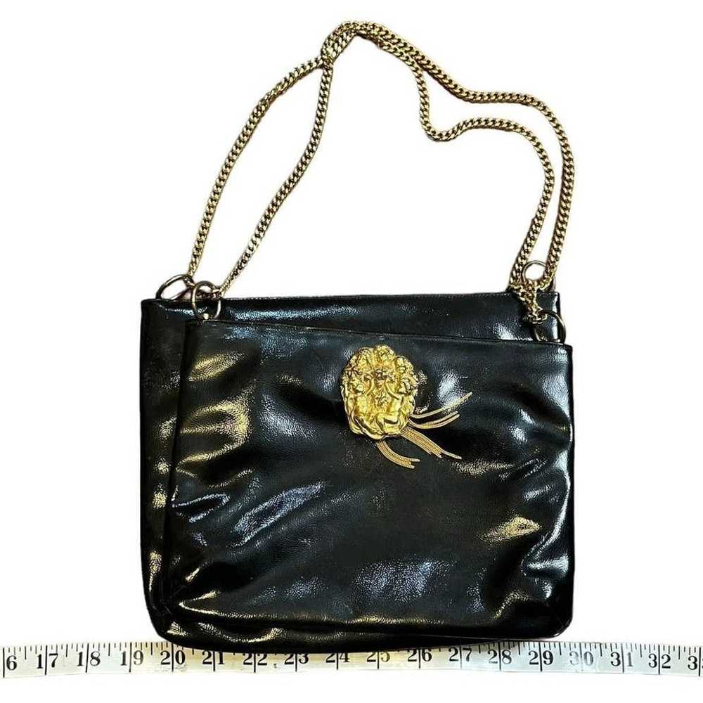 RARE Vintage Rosenfeld Black saddle bag with gold… - image 7