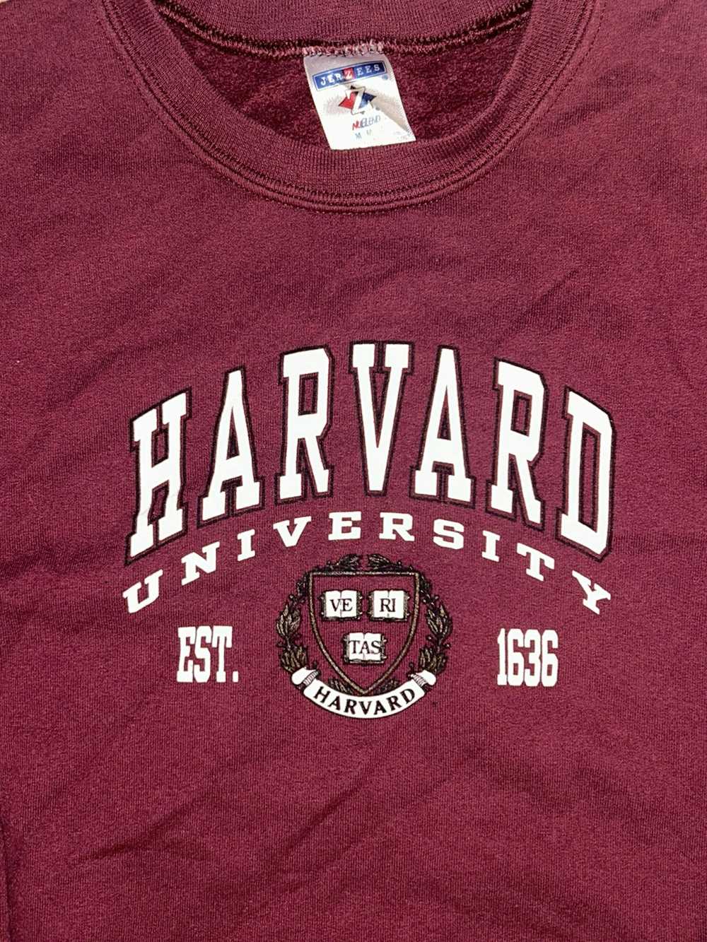 Jerzees × Vintage Harvard University 1636 Crewnec… - image 2