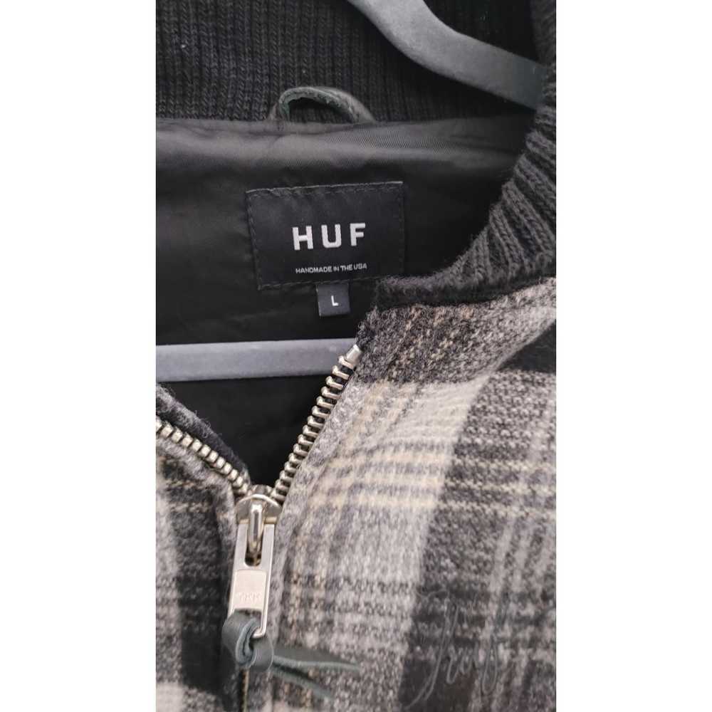 Huf HUF Jacket Shadow Plaid Surcoat Zip Leather W… - image 3