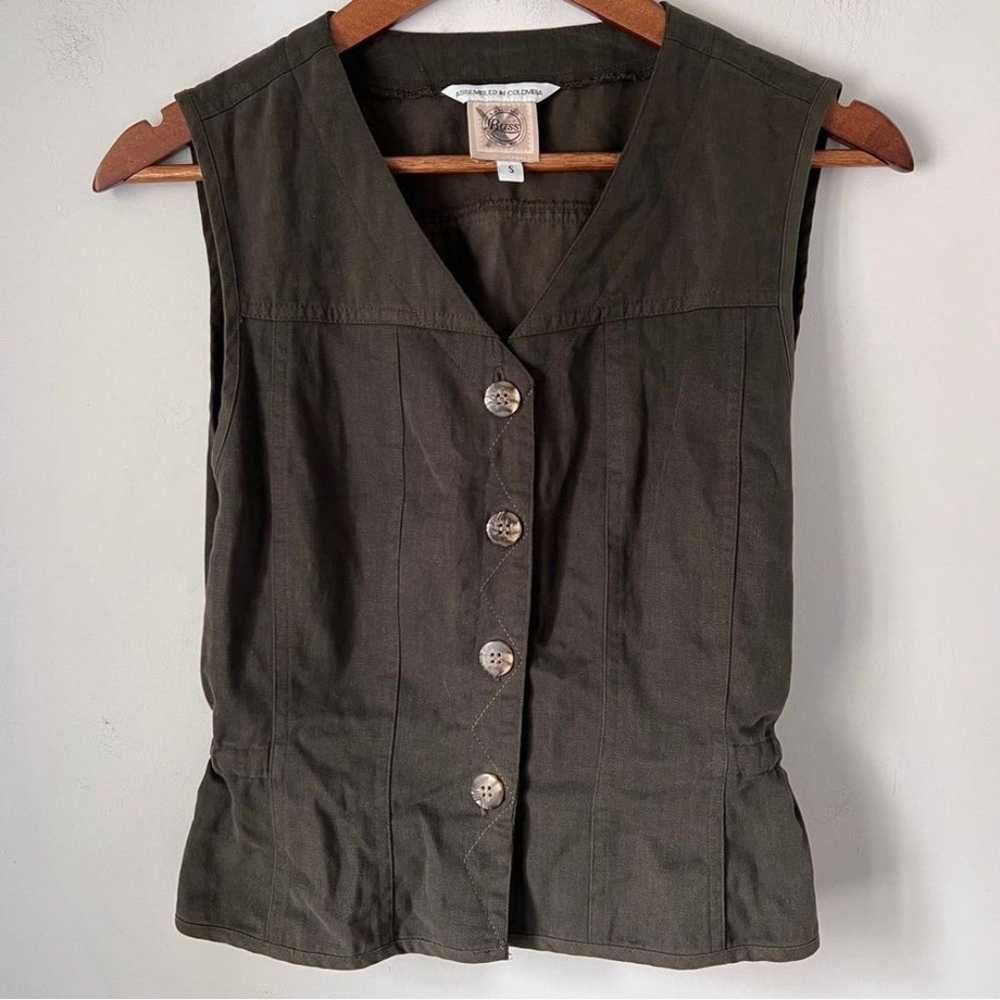 Bass Vest Vintage Button Down Peplum Womens Size … - image 1