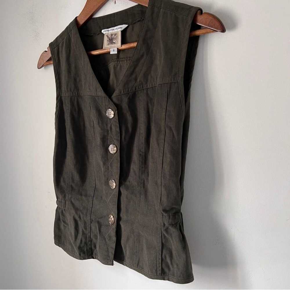 Bass Vest Vintage Button Down Peplum Womens Size … - image 5