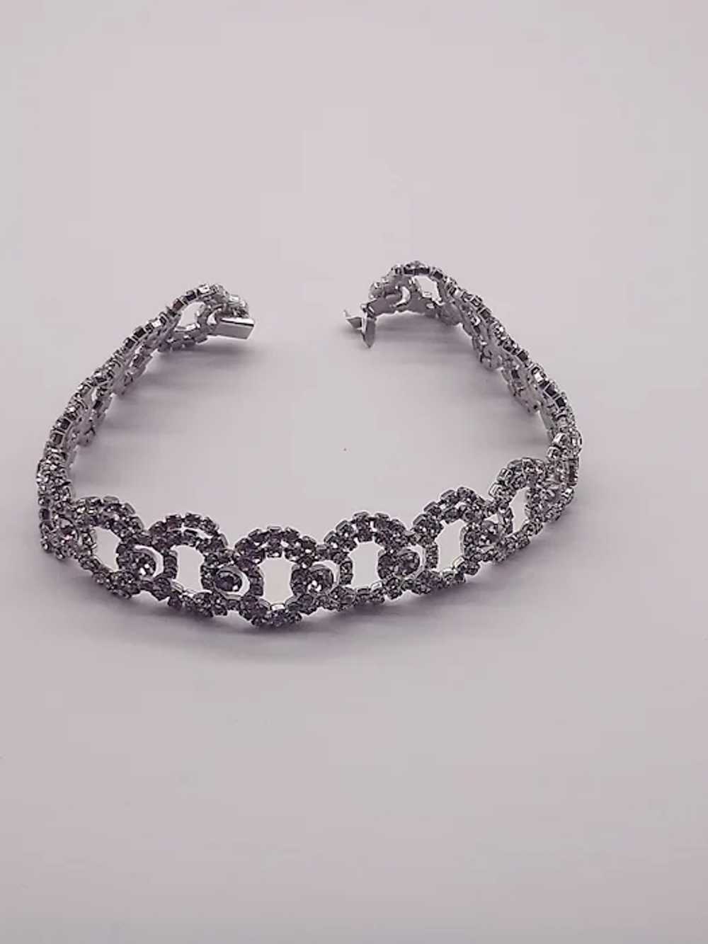 Vintage clear silver tone chocker necklace - image 5