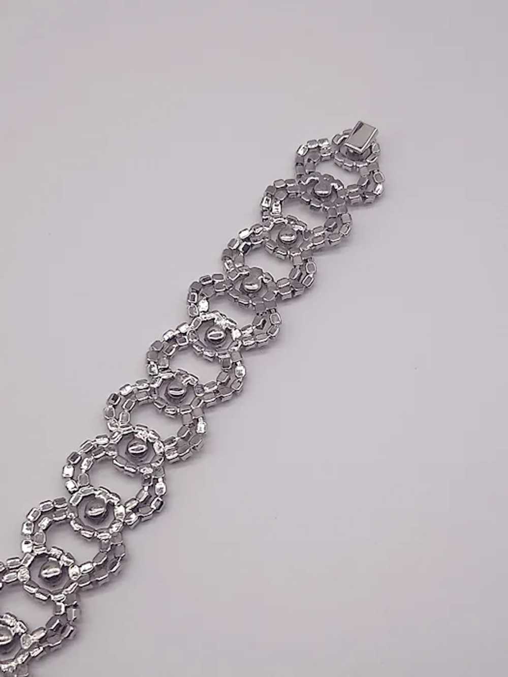 Vintage clear silver tone chocker necklace - image 6