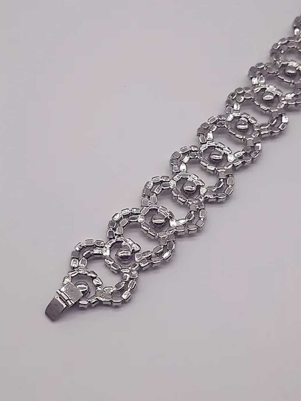 Vintage clear silver tone chocker necklace - image 7