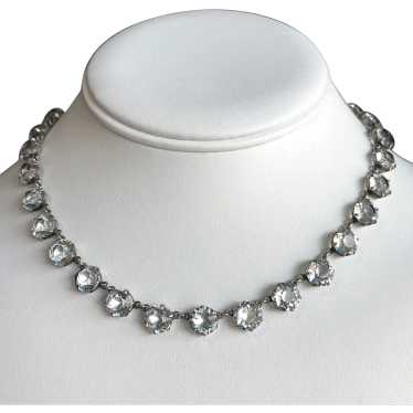 Art Deco Sterling Paste Riviere Necklace - image 1