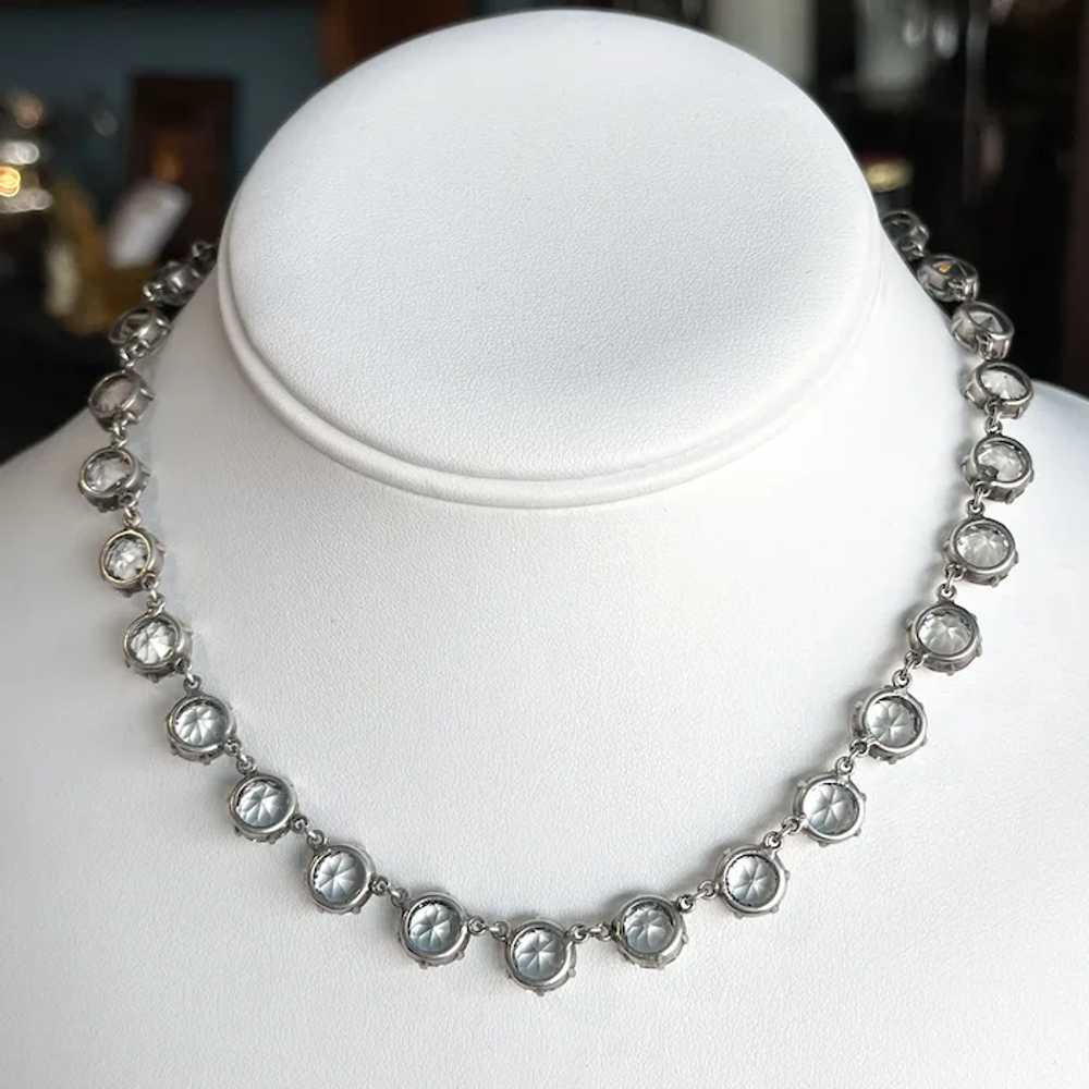 Art Deco Sterling Paste Riviere Necklace - image 5