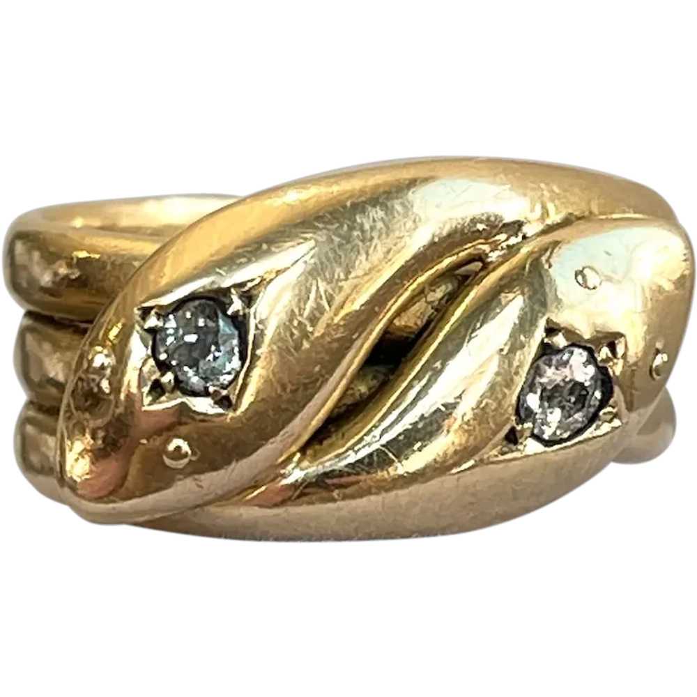 Edwardian Double Snake Diamond Ring Gentlemans Ha… - image 1