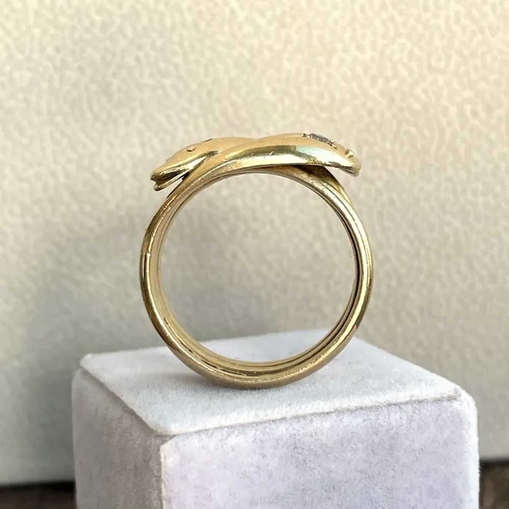 Edwardian Double Snake Diamond Ring Gentlemans Ha… - image 4