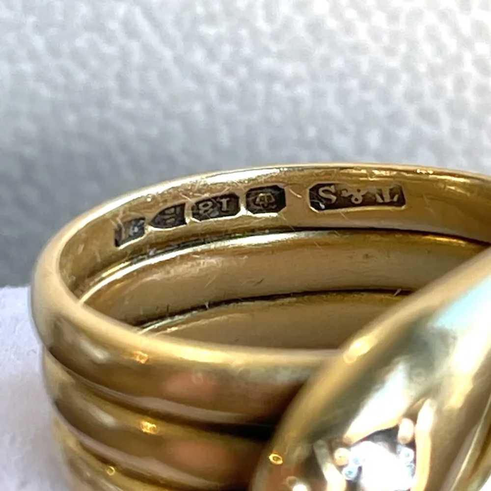 Edwardian Double Snake Diamond Ring Gentlemans Ha… - image 8