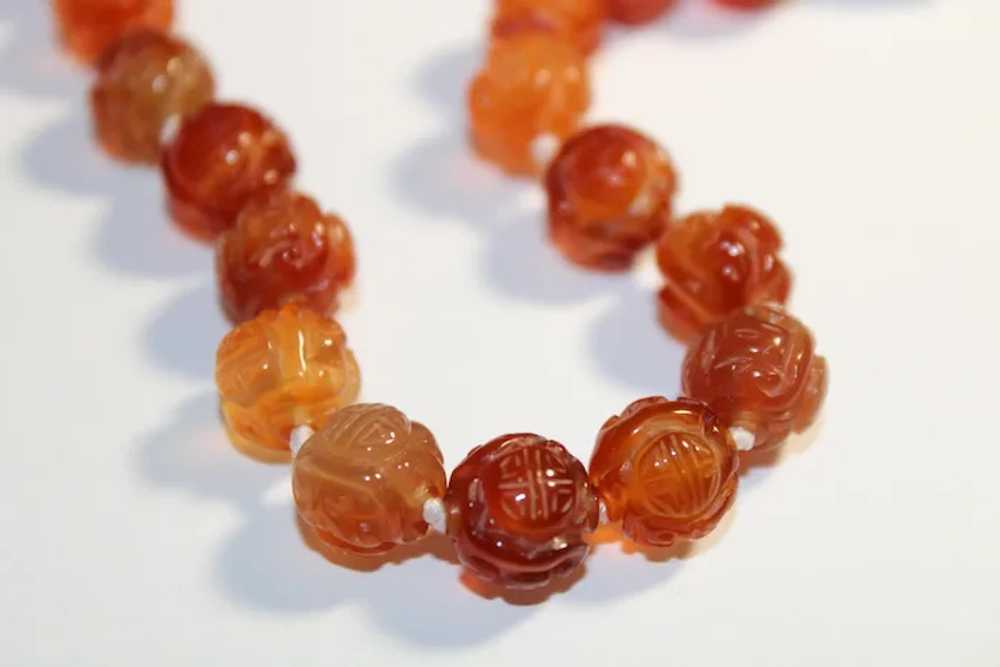 Carved Fire Red Carnelian Red Dragon Bracelet - image 6
