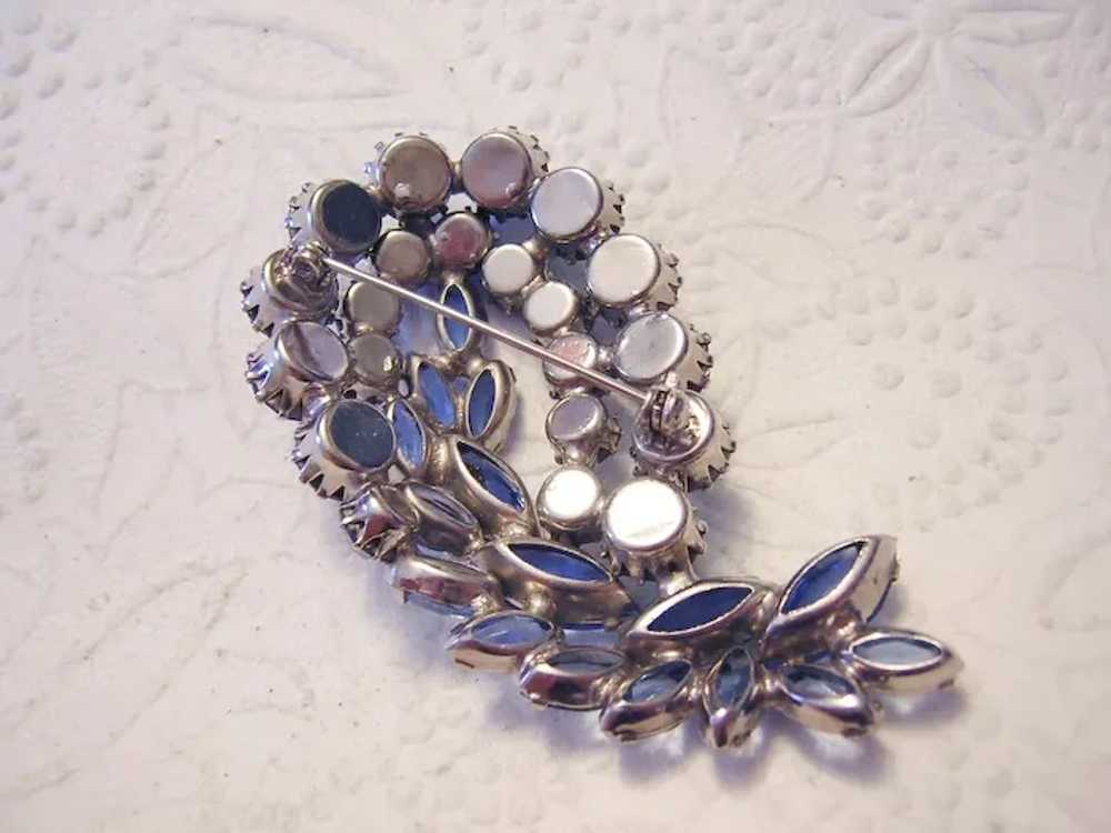 1960's AZURE & Sky Blue Rhinestones LARGE Brillia… - image 7