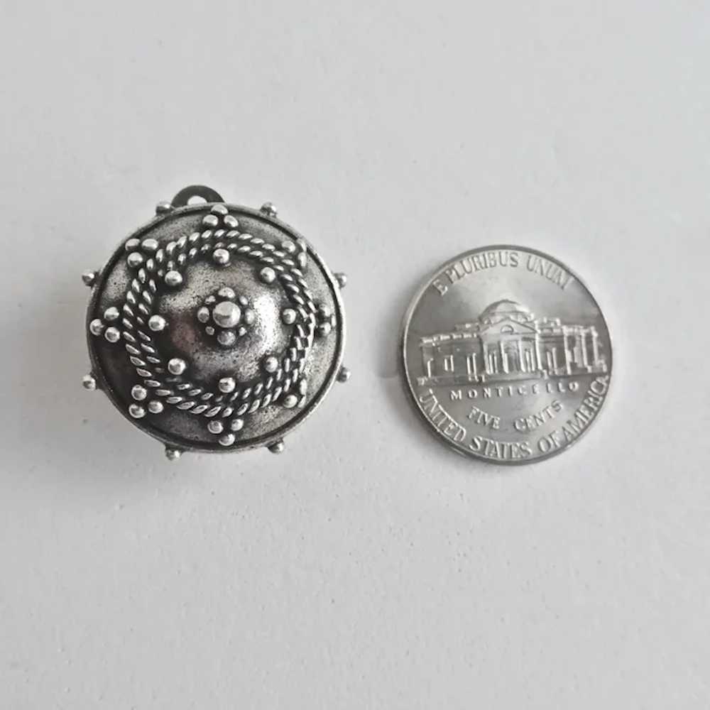 ANNE KLEIN Clip Back Earrings of Antiqued Silver … - image 6