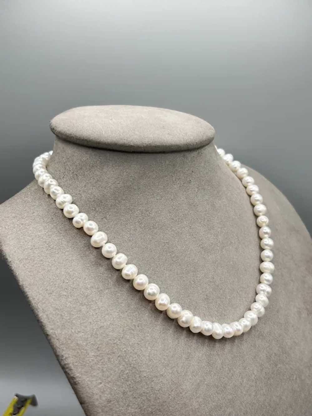 Beaded Genuine Pearls Necklace Hand Knotted Irreg… - image 4