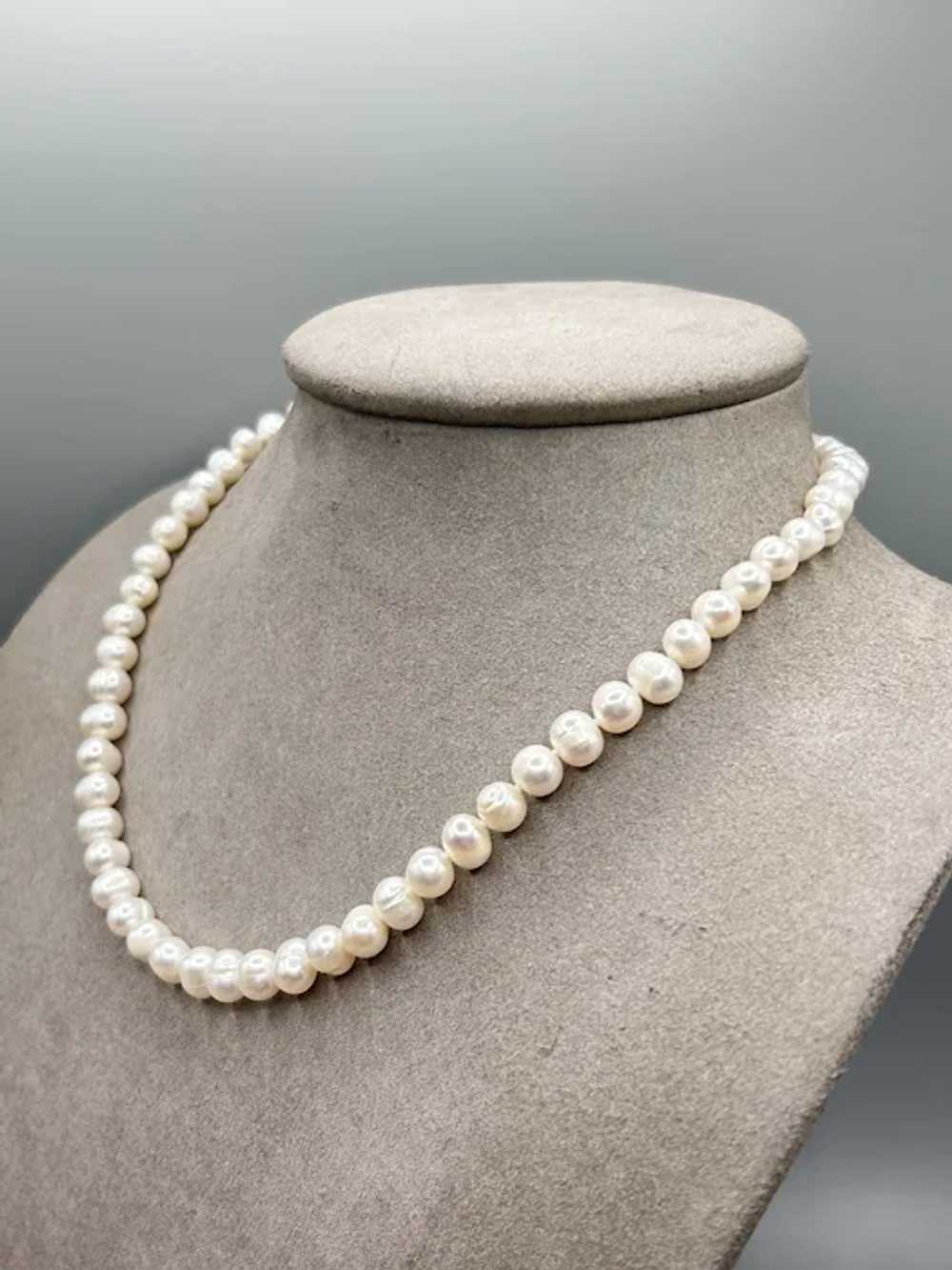 Beaded Genuine Pearls Necklace Hand Knotted Irreg… - image 5