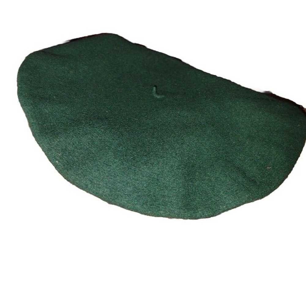 Dark Green Vintage green tam hat / beret wool - image 1