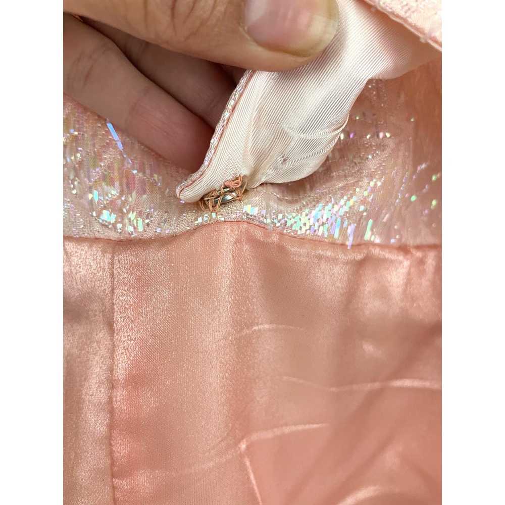 VTG Handmade Pink Shiny Sleeveless Elegant Long D… - image 12