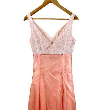 VTG Handmade Pink Shiny Sleeveless Elegant Long D… - image 1
