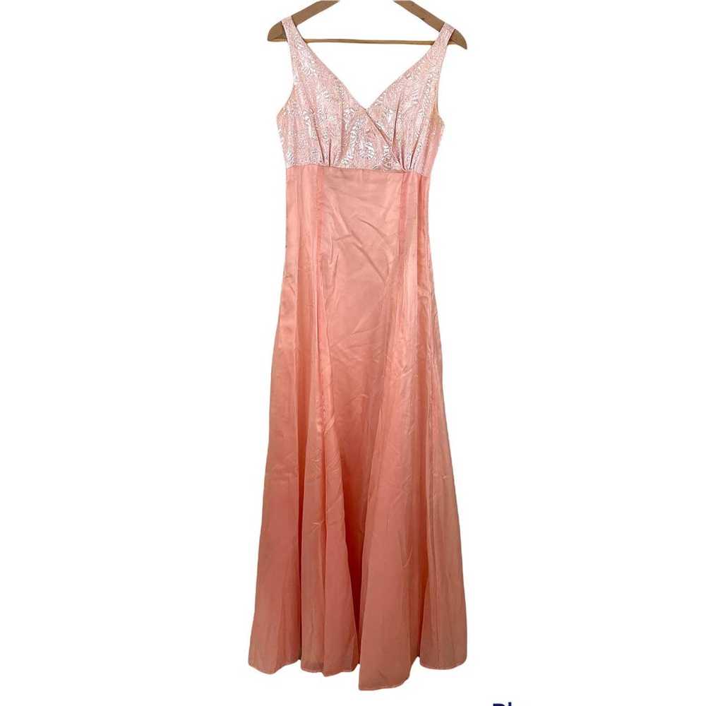 VTG Handmade Pink Shiny Sleeveless Elegant Long D… - image 3