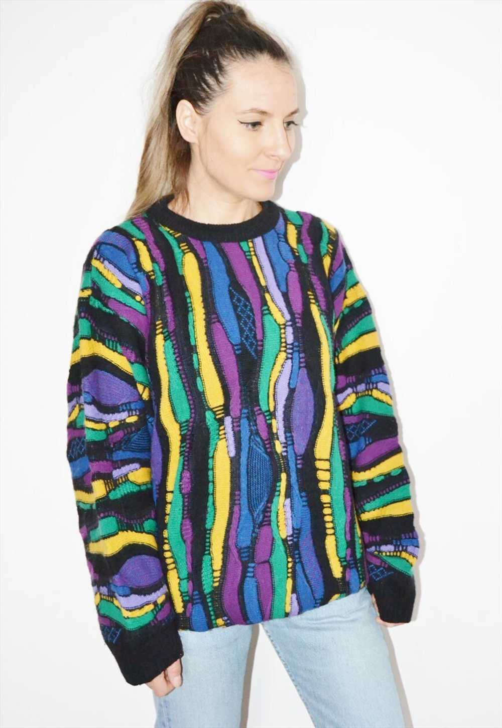 Vintage 90s COOGI Style Abstract Jumper / Sweatsh… - image 2