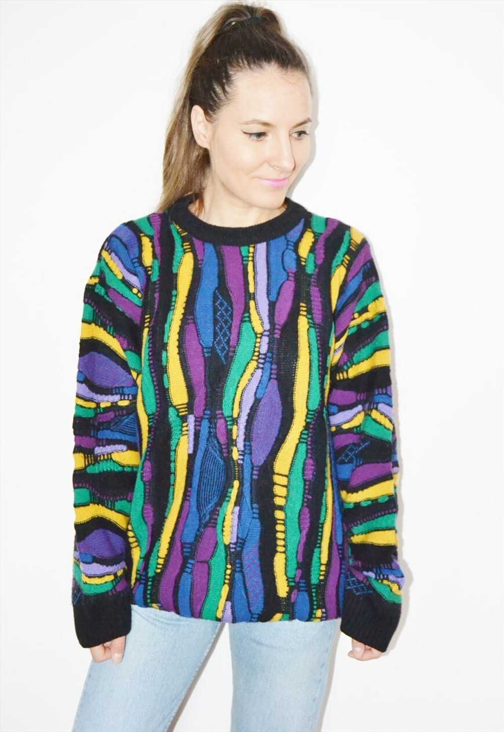 Vintage 90s COOGI Style Abstract Jumper / Sweatsh… - image 4