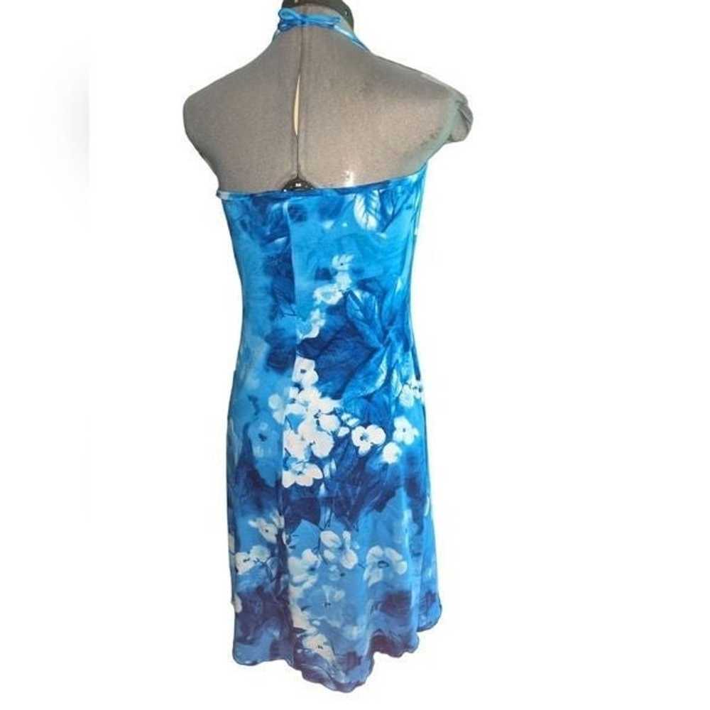 Pulse vintage Y2K blue floral print halter dress … - image 3