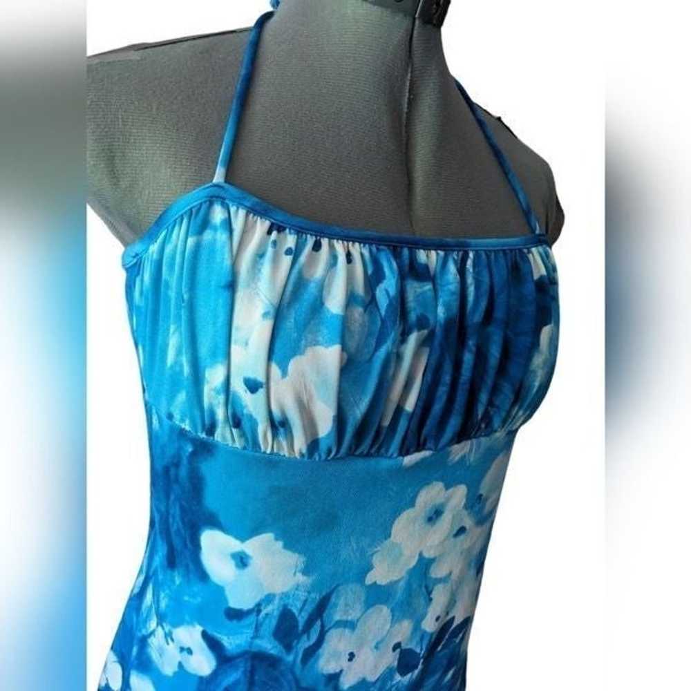 Pulse vintage Y2K blue floral print halter dress … - image 4