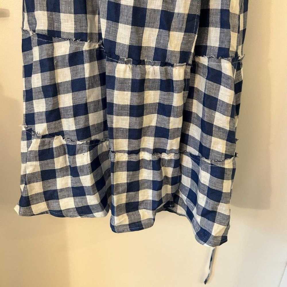 Reformation Linen Calista Gingham Checked Tiered … - image 6