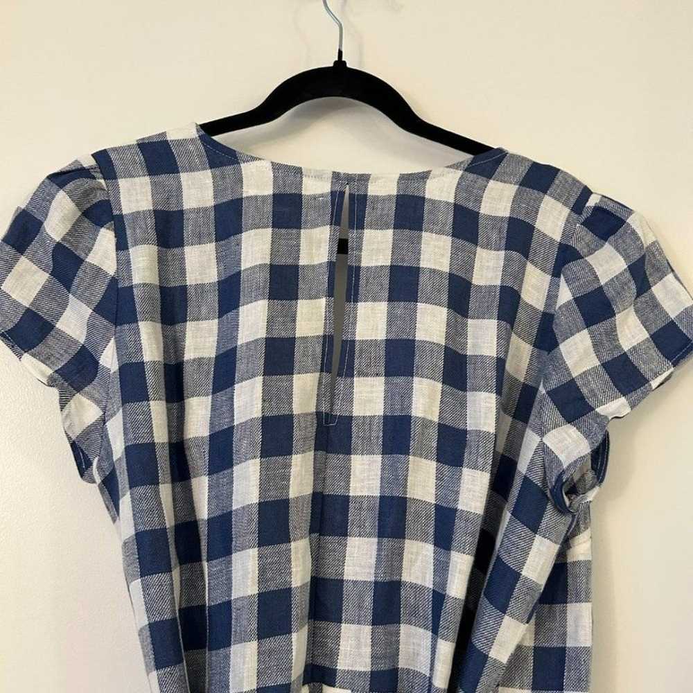 Reformation Linen Calista Gingham Checked Tiered … - image 9