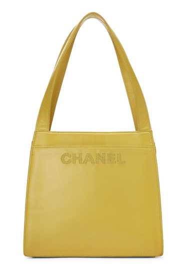 Yellow Lambskin Logo Shoulder Bag