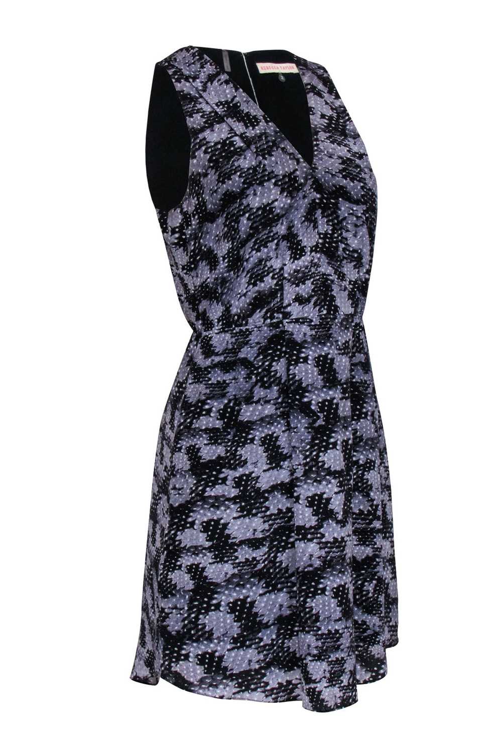 Rebecca Taylor - Grey & Black Print Sleeveless Ke… - image 2