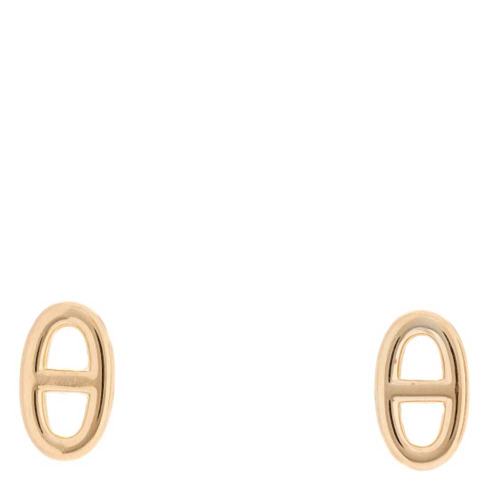 HERMES 18K Rose Gold TPM Chaine D'Ancre Stud Earr… - image 1