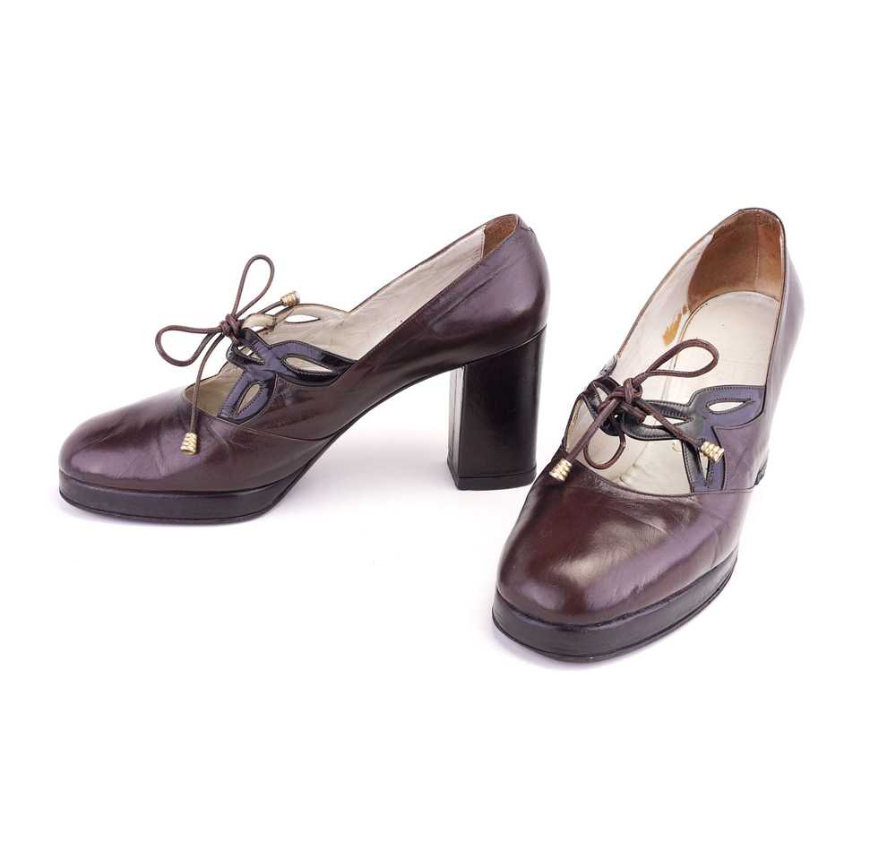 1970s Italian Platforms Mary Jane shoes UK 4 - image 1