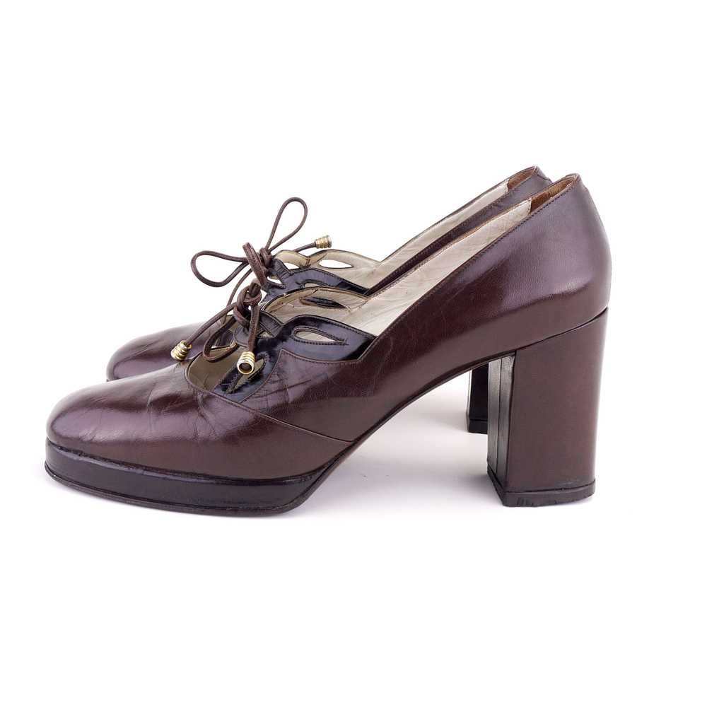 1970s Italian Platforms Mary Jane shoes UK 4 - image 2
