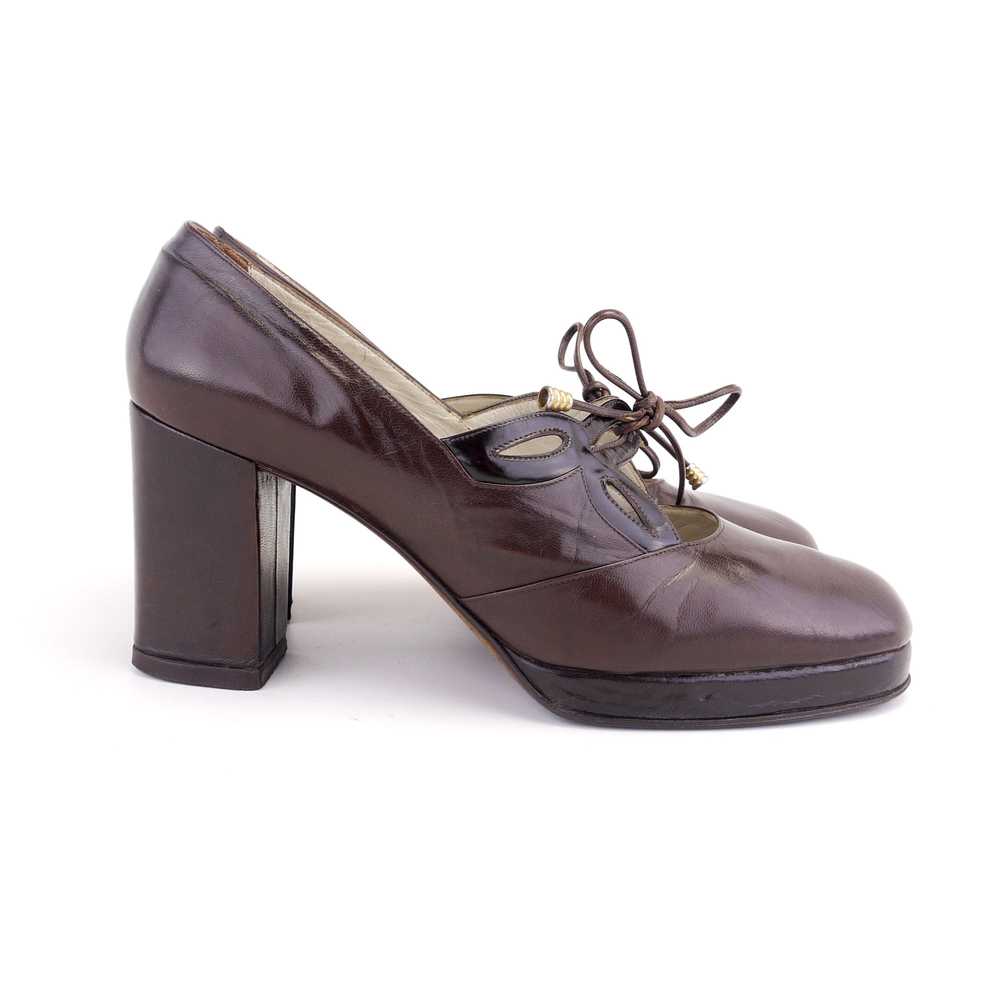 1970s Italian Platforms Mary Jane shoes UK 4 - image 4